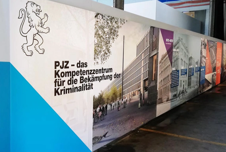 Gestaltung Informations-Pavillon zum neuen Polizei- und Justizzentrums