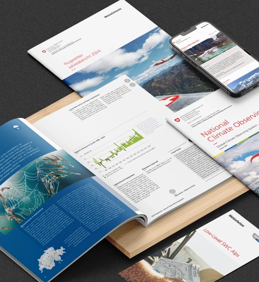 Digital- und Printunterlagen von MeteoSchweiz