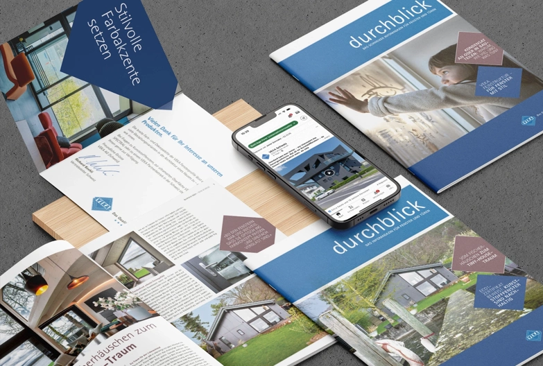 Verschiedene Digital- und Printunterlagen VEKA Qualitätsprofile