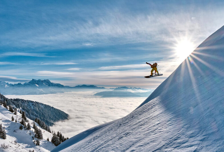 Snowboarder in Leysin